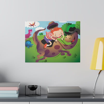 Rip-Roaring Fun – Playful Boy and Dinosaur Adventure