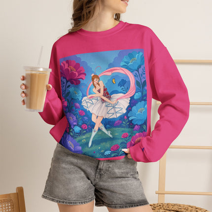 🦋🌸 The Butterfly Garden Ballet Crewneck Sweatshirt – Art Deco Floral Whimsy