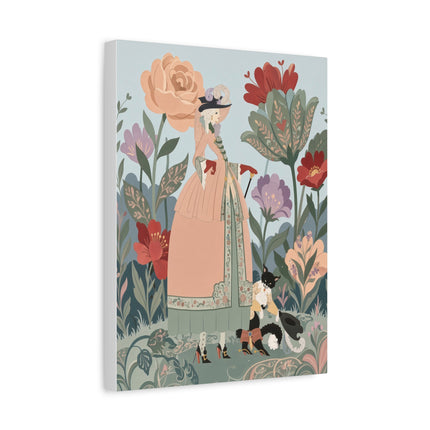 🌹🐈 The Lady And Puss In Boots Placemat – Art Deco Floral Whimsy