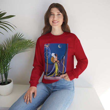 Smoke and Secrets: A Glamorous Encounter in Prohibition Era Heavy Blend™ Crewneck Sweatshirt