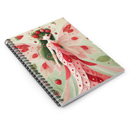 Strawberry Fairy Delight Spiral Notebook - Ruled Line