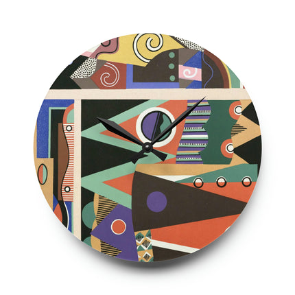 Collection decors et couleurs Pl.03 by Georges Valmiers Acrylic Wall Clock, Round and Square