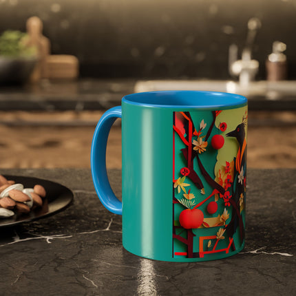 Curious Crow Colorful Mugs (11oz, 15oz)