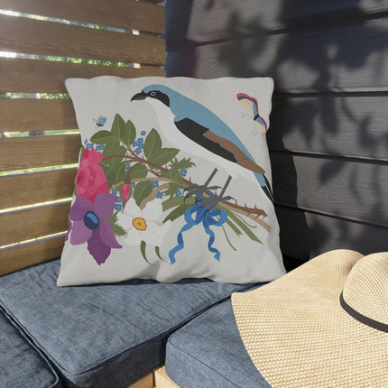 Bluebird & Butterfly Outdoor Pillows – Spring Harmony & Delicate Beauty