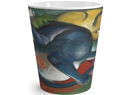 Two Cats, Blue and Yellow by Franz Marc Latte Mug