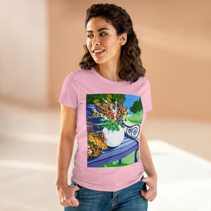 Blooming Harmony Women's Midweight Cotton Tee