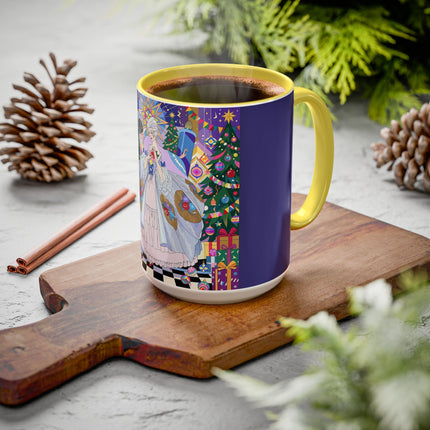 🎄✨ The Lady Of The Christmas Ornament Colorful Mug – Art Deco Holiday Fantasy