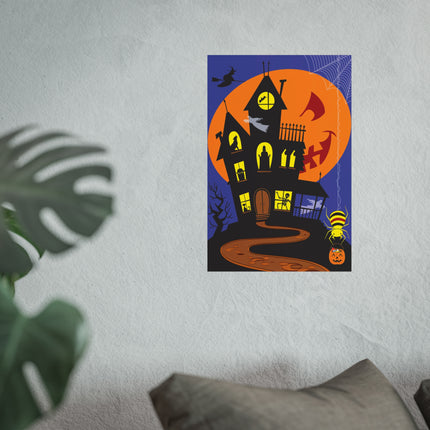 Halloween Night at the Haunted House Fine Art Posters