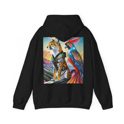Cheetah and Parrot Cybernetic Duet – Heavy Blend™ Hooded Sweatshirt