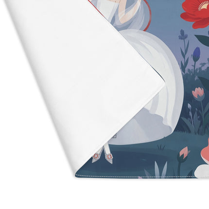 🌙🌺 The Moonlit Winter Bloom Placemat – Art Deco Floral Elegance