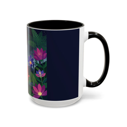 Moonlight Waltz Among The Blossoms Colorful Mugs – Art Deco Floral Enchantment