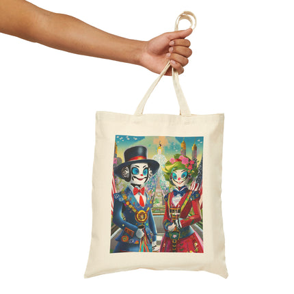 Cyber Punk Robots Cotton Canvas Tote Bag
