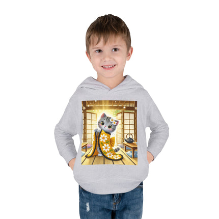 Playful Kitten in the Tea Room Toddler Pullover Fleece Hoodie