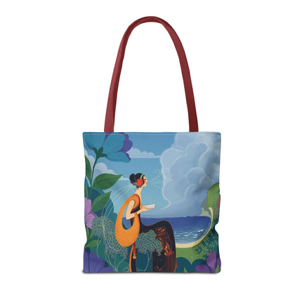 🌊🌺 The Lady Of The Seaside Garden Tote Bag – Art Deco Coastal Fantasy
