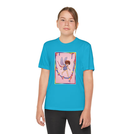 A Playful Fairy Jumps Rope Youth Competitor Tee – Magical Motion & Whimsical Joy