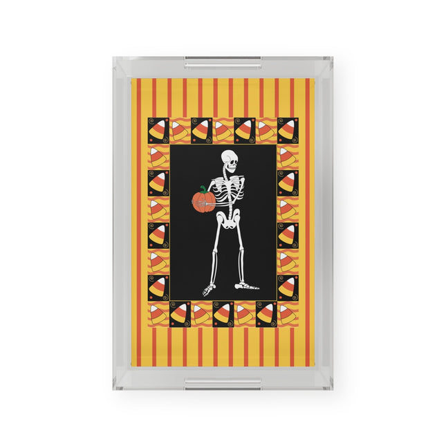 Candy Corn Skeleton Acrylic Serving Tray