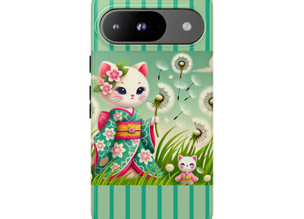 Geisha Kitten and the Dandelion Phone Cases