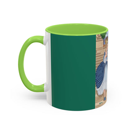 The Peacock's Admiration Colorful Mug (11oz, 15oz) – Rococo Elegance, Peacock Beauty & Garden Charm