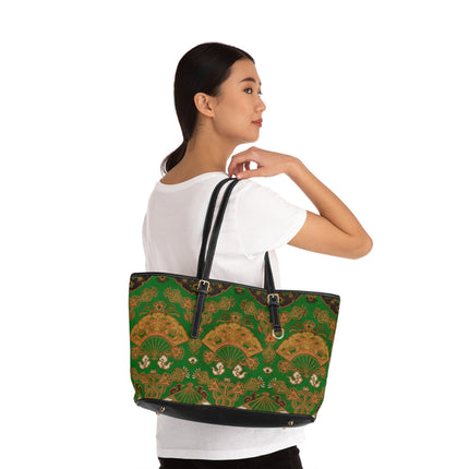 Japanese Fan Pattern by G.A. Audsley PU Leather Shoulder Bag