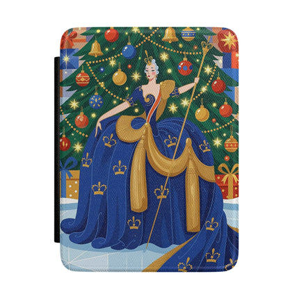 👑🎄 The Christmas Queen Of Golden Bells Kindle Case – Art Deco Holiday Elegance