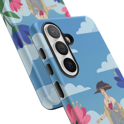 🌸🎩 The Lady Of The Grand Flower Garden Phone Case – Art Deco Fashion Illustration
