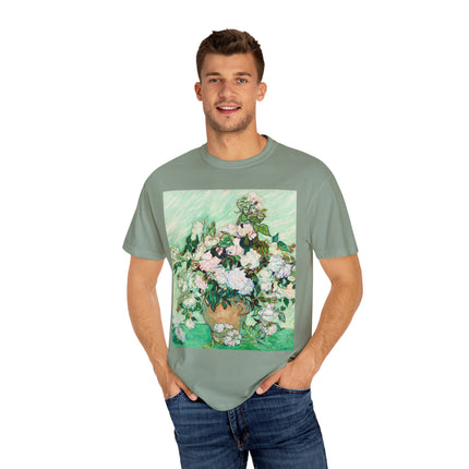 Roses by Vincent Van Gogh Unisex Garment-Dyed T-shirt