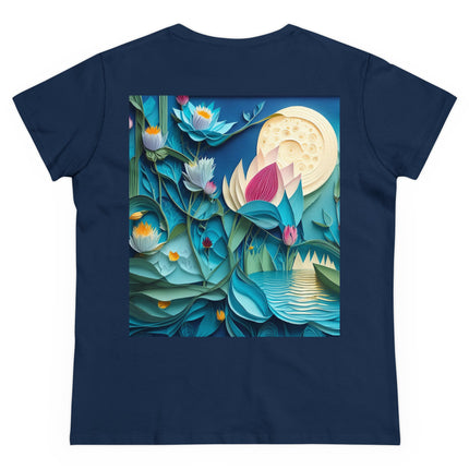 Ethereal Moonlit Lake Women's Midweight Cotton Tee