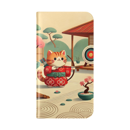 🏹🌸 Archer Kitten in the Zen Garden Flip Case – Focus, Whimsy & Zen Balance