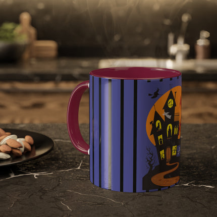 Halloween Night at the Haunted House Colorful Mugs, 11oz