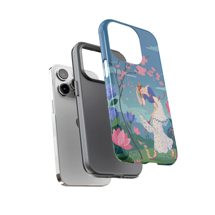 🌸☂️ The Lady Of The Falling Blossoms Phone Case – Art Deco Garden Whimsy