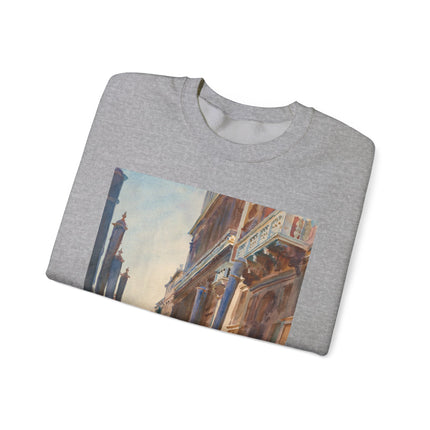 Gondola Moorings on the Grand Canal by John Singer Sargent Heavy Blend™ Crewneck Sweatshirt