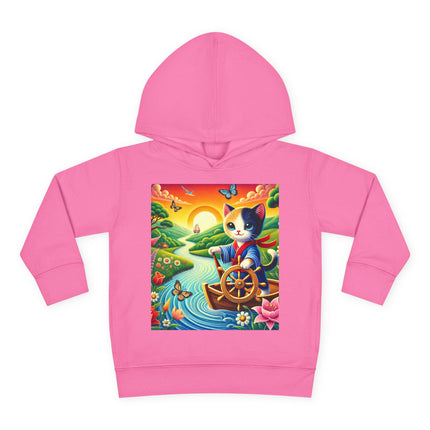 Sailor Kitten’s River Adventure Toddler Pullover Fleece Hoodie