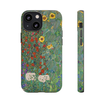 Farm Garden with Sunflowers by Gustav Klimt Phone Cases