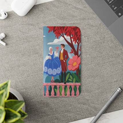 🌺🎭 The Grand Garden Courtship Flip Case – Art Deco Floral Romance