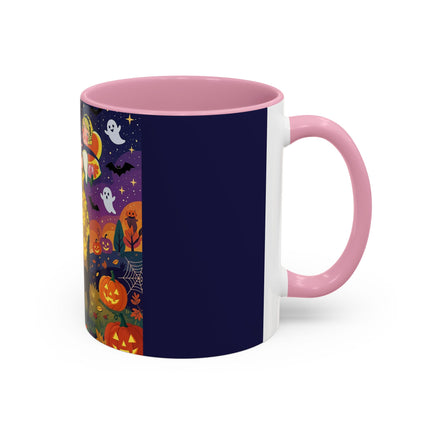 🎃🐈‍⬛ The Pumpkin Moon Embrace Colorful Mug – Whimsical Halloween Charm