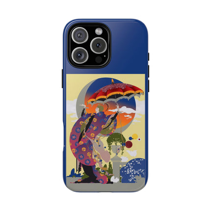 Parasol Sunset Geisha Phone Case – Elegant Twilight Grace