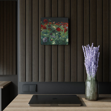 Poppies (A Study of Poppies for Carnation, Lily, Lily, Rose) by John Singer Sargent Acrylic Wall Clock, Round and Square