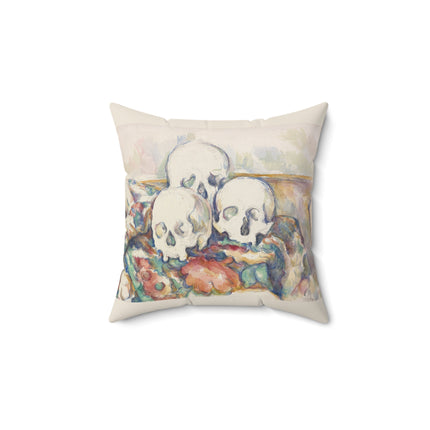 The Three Skulls by Paul Cézanne Spun Polyester Square Pillow