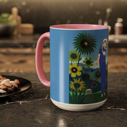The Secret Language Of Flowers Colorful Mugs – Art Deco Botanical Elegance