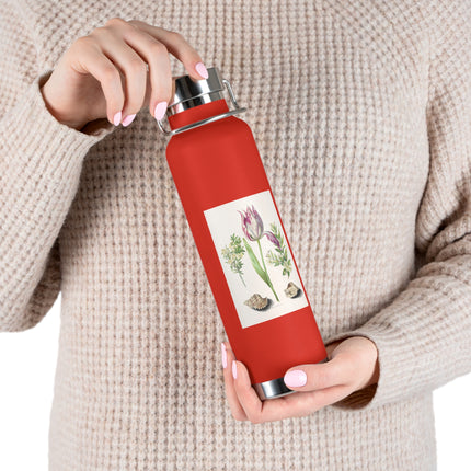 Tulip, Branches of Myrtle, and Shells by Maria Sibylla Merian Copper Vacuum Insulated Bottle, 22oz