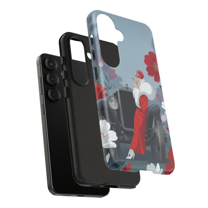 🚗🌺 The Lady Of The Grand Touring Car Phone Case – Art Deco Motoring Elegance