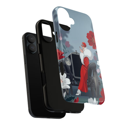 🚗🌺 The Lady Of The Grand Touring Car Phone Case – Art Deco Motoring Elegance