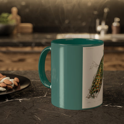 Indian Peafowl by Charles Dessalines D' Orbigny Colorful Mugs, 11oz