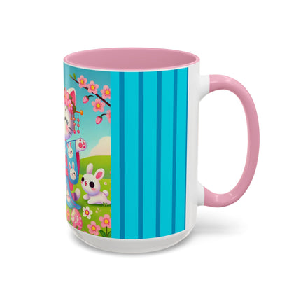 Springtime Kitten’s Easter Joy Colorful Mugs (11oz, 15oz)
