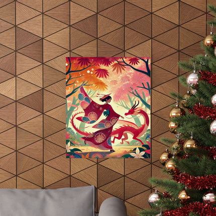 🐉🧚 The Dragon Fairy’s Dance Matte Vertical Poster – Spring Magic & Mythical Grace