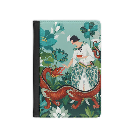 🐉🌿 The Dragon Keeper Passport Cover – Art Deco Floral Fantasy
