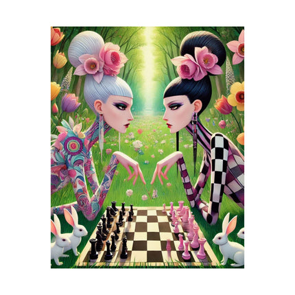 ♟️🌸 Spring Gambit: A Fairy’s Move Matte Vertical Poster – Whimsical Chess & Spring Magic