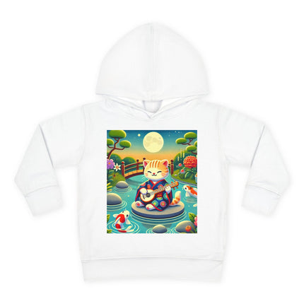 Melodic Kitten by the Koi Pond Toddler Pullover Fleece Hoodie