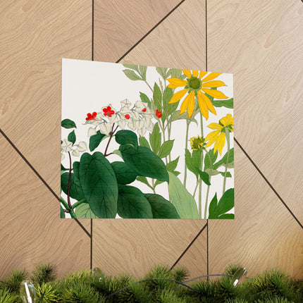 Clerodendrum & Rudbeckia by Tanigami Kônan Premium Matte Horizontal Posters