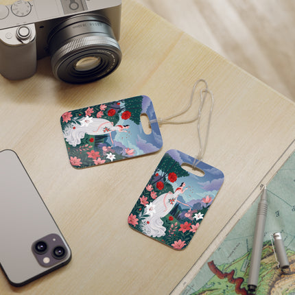 🌹💌 The Garden Of Blown Kisses Luggage Tag – Art Deco Floral Romance
